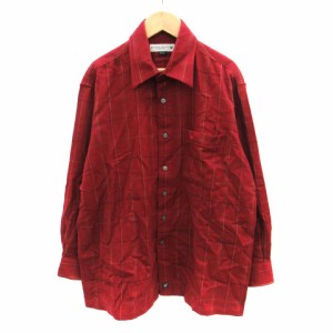 【中古】ライル&スコット LYLE&SCOTT ネルシャツ 長袖 チェック柄 ウール混 L 赤 レッド /SM17 メンズ