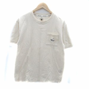 【中古】コンバース CONVERSE Tシャツ カットソー クルーネック 半袖 ロゴ刺繍 LL アイボリー /HO16 レディース