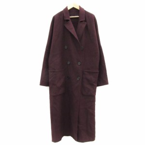 【中古】ザラウーマン ZARA WOMAN チェスターコート ロング丈 ダブルボタン S ボルドー /YM11 レディース