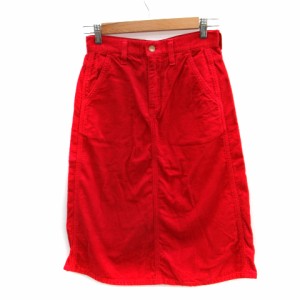 【中古】ラングラー WRANGLER × ビームスライツ フレアスカート ロング丈 コーデュロイ S 赤 レッド レディース