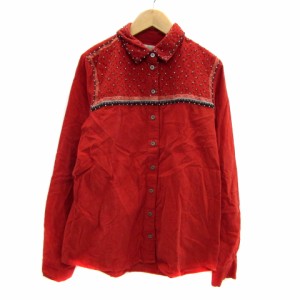 【中古】ポール&ジョー シスター コーデュロイシャツ カジュアルシャツ 長袖 オーバーサイズ 1 赤 レディース