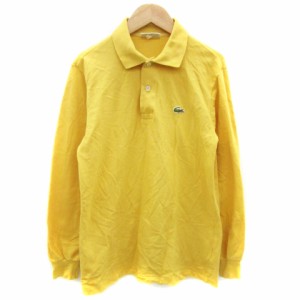 【中古】ラコステ LACOSTE ポロシャツ 長袖 ポロカラー ワッペン 3 イエロー 黄色 /YM43 メンズ