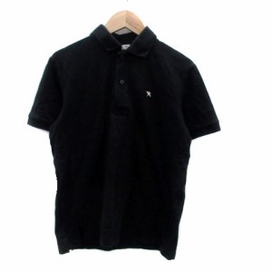 【中古】アーノルドパーマー Arnold Palmer ポロシャツ ポロカラー 半袖 ロゴ刺繍 XS 黒 ブラック /HO25 レディース