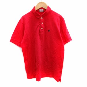 【中古】マンシングウェア MUNSINGWEAR SHIPS 別注 ポロシャツ 半袖 ポロカラー ロゴ刺繍 L 赤 レッド /SM53 メンズ