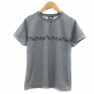 【中古】ヘリーハンセン HELLY HANSEN Tシャツ カットソー 半袖 ラウンドネック プリント WL グレー 紺 レディース