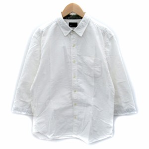 【中古】タケオキクチ ミクスパイス TK MIXPICE カジュアルシャツ 七分袖 無地 XL 白 ホワイト /SY40 メンズ