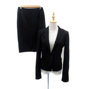 極美品☆23区 パンツスーツ セットアップ ストライプ 大きいサイズ 黒