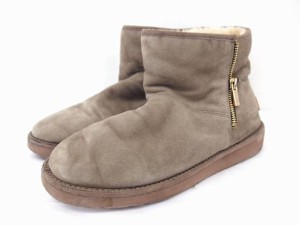 【中古】アグ UGG ブーツ キップ ショート ムートン ファスナー 1019631 24 ベージュ /TT  