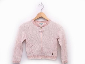 【中古】トッカ TOCCA 子供服 ニット カーディガン ファスナー ジップアップ 丸首 120 ピンク /TT キッズ