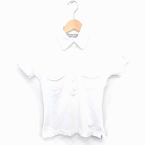 【中古】マックスマーラ MAX MARA ポロシャツ シャツ ステンカラー 綿 コットン 半袖 S アイボリー /TT26