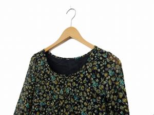 中古 カスタネ Kastane ワンピース シフォン フレア 花柄 膝丈 七分袖 F 紺 緑 ネイビー グリーン St1 の通販はau Pay マーケット ブランド古着のベクトル 商品ロットナンバー