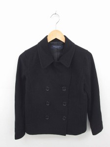 【中古】スピック&スパン コート アウター ピーコート Pコート ショート ステンカラー ウール 38 黒 ブラック