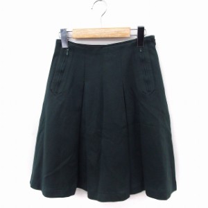 【中古】The Virgnia スカート フレア ひざ丈 無地 コットン 綿 36 グリーン 緑 /FT5 レディース