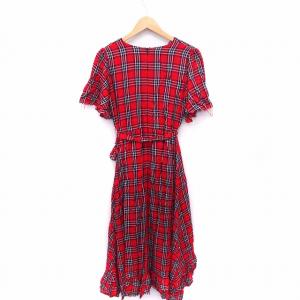 中古 ジュエティ Jouetie ワンピース チェック リボン 切りっぱなし Vネック 半袖 ロング M 赤 Ft16 レディースの通販はau Pay マーケット ブランド古着のベクトル 商品ロットナンバー