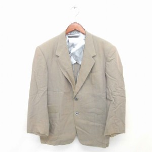 【中古】GIANNI VALENTINO ジャケット アウター テーラード 背抜き 肩パッド 長袖 薄茶 ベージュ /TT22 メンズ