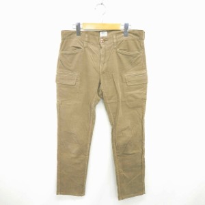 【中古】23区 オンワード樫山 denim BOY-FIT パンツ カーゴ コーデュロイ ジップフライ 綿 コットン 38 薄茶 ベージュ