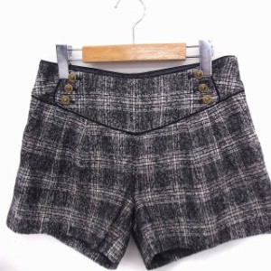 【中古】ミッシュマッシュ MISCH MASCH パンツ チェック ショート ウール 飾りボタン 38 グレー 灰 /FT4 レディース