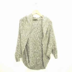 【中古】セシルマクビー CECIL McBEE カーディガン ニット トッパー フード ドルマンスリーブ 長袖 M ベージュ