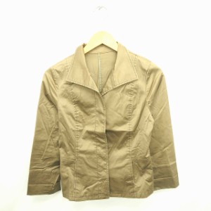 【中古】ジェラールダレル GERARD DAREL ジャケット アウター  ステンカラー 薄手 比翼仕立て 長袖 緑 カーキ /TT9