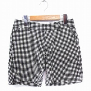 【中古】ロペピクニック ROPE Picnic パンツ ギンガムチェック ショート コットン 綿 38 ホワイト 白 ブラック 黒 /FT