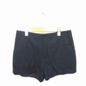 【中古】トップショップ TOPSHOP パンツ キュロット ショート ジップフライ 無地 シンプル ウール混 38 紺 ネイビー