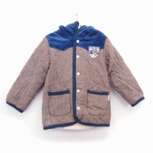 【中古】ビケット biquette 子供服 アウター ジャケット ブルゾン フード 裏起毛 コットン 綿 中綿 ツイード