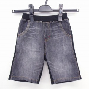 【中古】コムサイズム COMME CA ISM 子供服 パンツ 切替 ワイド ハーフ丈 コットン 綿 100A ブラック 黒 /FT22 キッズ