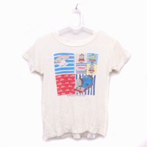 【中古】子供服 Tシャツ カットソー 半袖 コットン 綿 プリント 機関車トーマス 100 ホワイト 白 /HT14 N キッズ