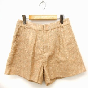 【中古】ビス ViS パンツ ショート ツイード ラメ混 M ベージュ /FT18 レディース