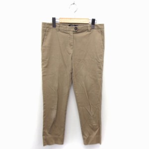 【中古】DENNY ROSE パンツ アンクル センタープレス 無地 コットン 綿 XS ブラウン 茶 /FT46 レディース