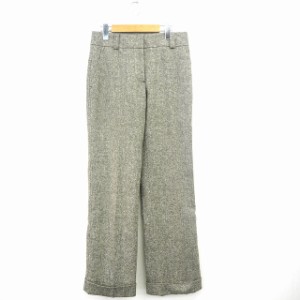 【中古】ジェイクルー J.CREW スラックスパンツ 総柄 ロング ウール 2 ブラウン 茶 /MT46 レディース