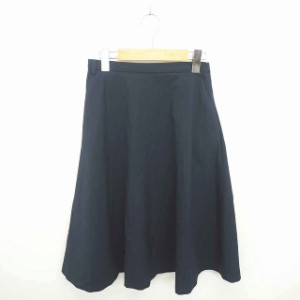 【中古】ザラ ベーシック ZARA BASIC スカート フレア ミモレ丈 ロング サイドジップ XS ネイビー 紺 /TT25