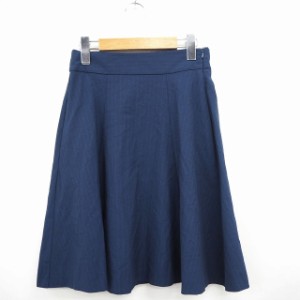 【中古】ザラ トラファルック ZARA Trafaluc フレアスカート ひざ丈 ストライプ S ネイビー 紺 /MT55 レディース