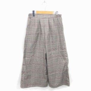 【中古】セシルマクビー CECIL McBEE ワイド パンツ ハイウエスト 千鳥格子 チェック M グレー ブラック 黒 /TT16