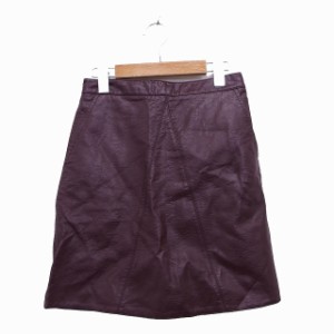 【中古】ザラ ベーシック ZARA BASIC スカート 台形スカート ミニ フェイクレザー XS ブラウン 茶 /KT14 レディース