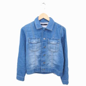 【中古】アズールバイマウジー AZUL by moussy シャツ ブラウス ソフトデニム ウォッシュ加工 長袖 S ブルー 青 /TT42