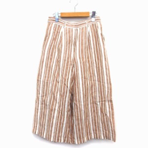 【中古】N.Natural Beauty Basic N.ナチュラルビューティーベーシック ガウチョ パンツ クロップド ワイド リネン 麻