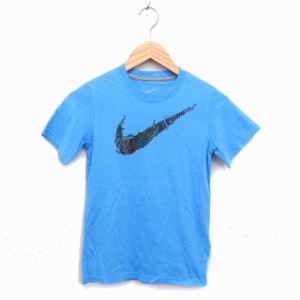 【中古】ナイキ NIKE 国内正規品 カットソー Tシャツ クルーネック ロゴ プリント 半袖 S ライトブルー /NT2