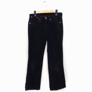 【中古】リーバイス レッドループ LEVI'S redloop コーデュロイ スキニー パンツ ブーツカット 綿 無地 28 ブラック 黒