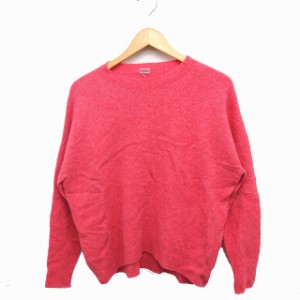 【中古】12 twelve closet ニット セーター 長袖 丸首 無地 ウール ピンク /FT24 レディース