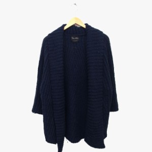 【中古】ザラ ZARA ララニット Lara Knit ニット カーディガン トッパー 長袖 ウール混 ローゲージ M ネイビー 紺