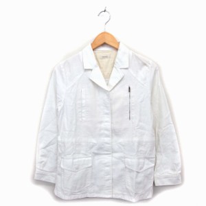 【中古】シンプリシテェ Simplicite シャツジャケット ブルゾン アウター コットン 綿 比翼仕立て 薄手 白 ホワイト /NT19 レディース