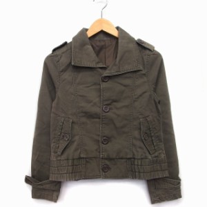 【中古】アーバンナウ URBAN NOW デニム ジャケット 袖ベルト カーキ /HT22 レディース