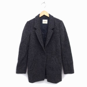 【中古】マウジー moussy チェスター コート アウター ミドル ウール ミックス 1 チャコールグレー /NT3 レディース