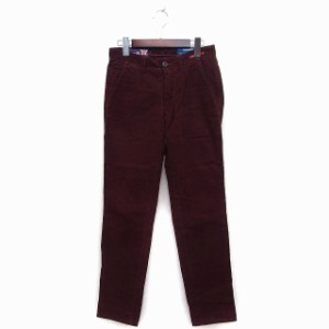 【中古】メンズビギ MEN'S BIGI コーデュロイ ストレート パンツ ストレッチ 無地 綿 01 レッド 赤 /FT34 メンズ