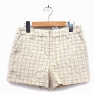 【中古】ロペピクニック ROPE Picnic パンツ ショート ワイド ツイード ジップフライ チェック 38 ベージュ /NT2 