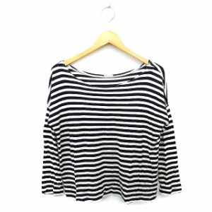 【中古】ドレステリア DRESSTERIOR カットソー Tシャツ ボートネック クロップド ワイド ドロップショルダー 透け感