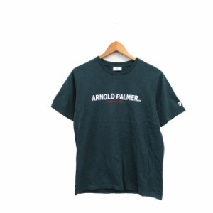 【中古】アーノルドパーマー Arnold Palmer カットソー Tシャツ 半袖 コットン ロゴ M グリーン 緑 /KT29 レディース