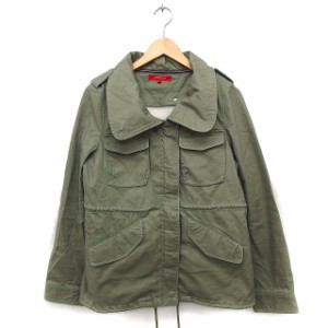 【中古】トミーガール tommy girl 国内正規品 ミリタリー ジャケット アウター ボアライナー 無地 M カーキ /FT6