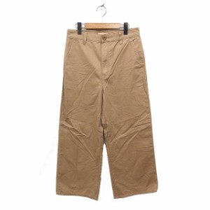 【中古】リーバイス Levi's DAD CHINO チノパン ワイド ロング 無地 コットン 綿 27 ベージュ /FT15 レディース